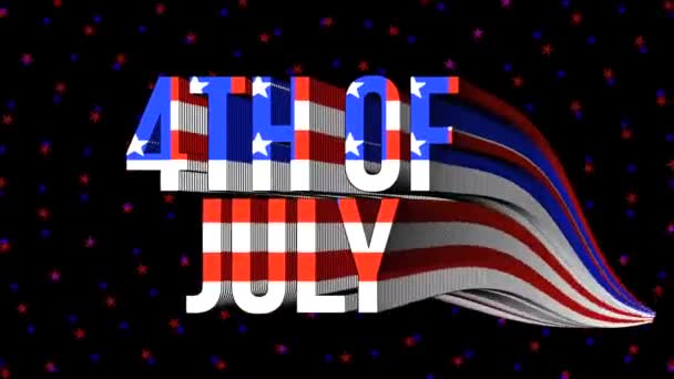 Animation Βρόχο Βίντεο Τέταρτο Της Ημέρας Ανεξαρτησίας Ιούλιο — Αρχείο Βίντεο