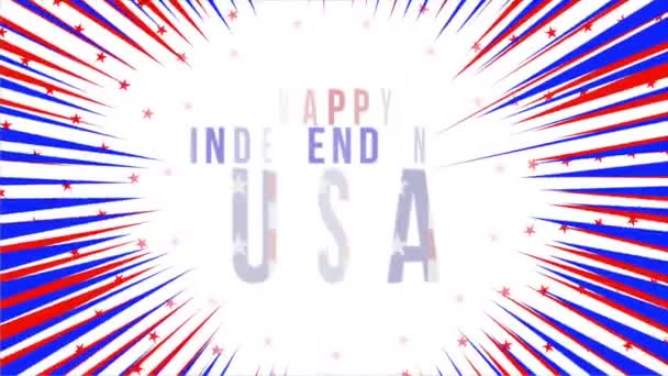 Vídeo Animación Sobre Independencia Feliz Usa — Vídeos de Stock