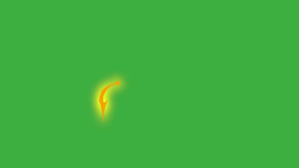 Animatie Lus Video Energie Element Cartoon Effect Groene Achtergrond — Stockvideo