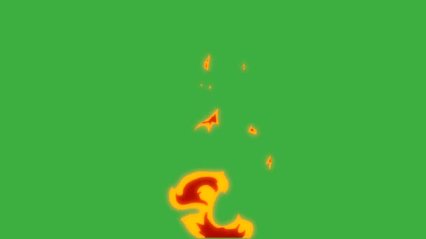 Animationsschleife Video Feuer Element Effekt Auf Grünem Hintergrund — Stockvideo