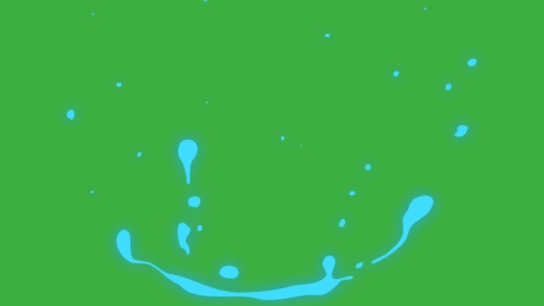 Анімаційна Петля Відео Рідкий Елемент Мультфільму Вплив Зелений Екран Фону — стокове відео