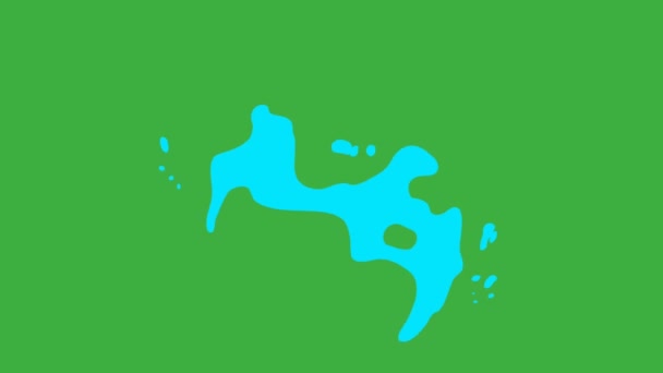 Animation boucle vidéo liquide élément dessin animé effet sur fond d'écran vert 