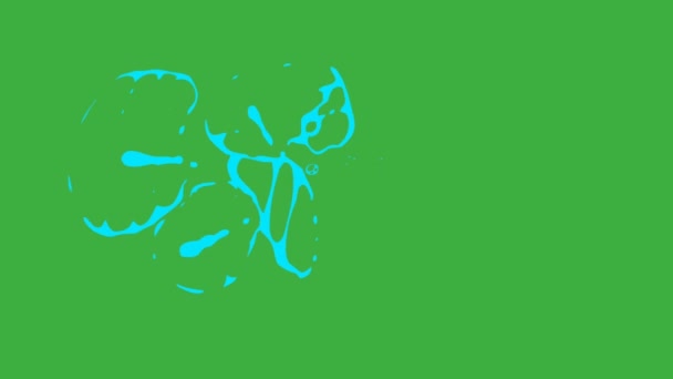 Animation Loop Video Flytande Element Tecknad Effekt Grön Skärm Bakgrund — Stockvideo
