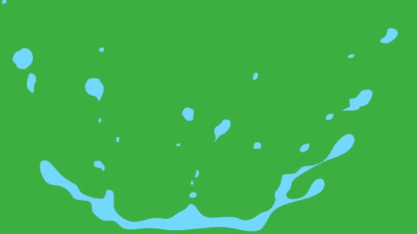 Animation boucle vidéo liquide élément dessin animé effet sur fond d'écran vert 