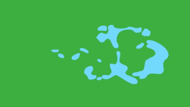 Animation boucle vidéo liquide élément dessin animé effet sur fond d'écran vert 