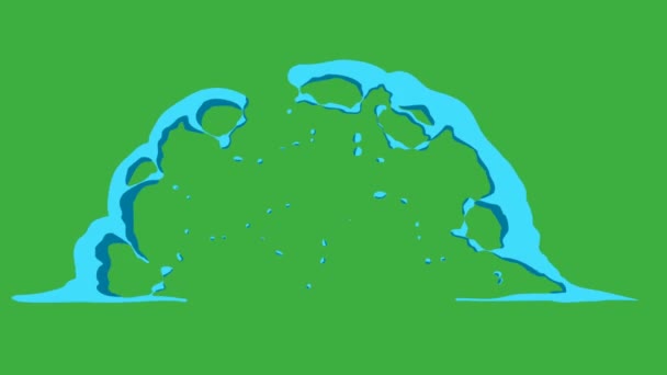 Animatie Lus Video Vloeibaar Element Cartoon Effect Groene Achtergrond Scherm — Stockvideo