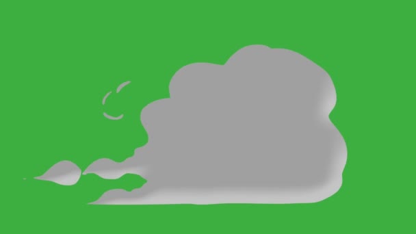 Animacja Pętla Wideo Element Dymu Efekt Kreskówki Zielonym Tle Ekranu — Wideo stockowe