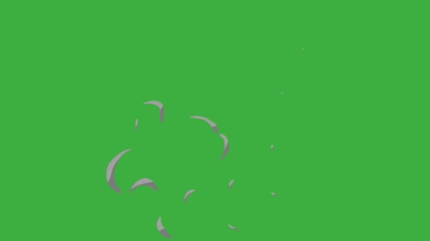 Animacja Pętla Wideo Element Dymu Efekt Kreskówki Zielonym Tle Ekranu — Wideo stockowe