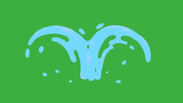 Animatie Lus Video Splash Element Cartoon Effect Groene Achtergrond Scherm — Stockvideo