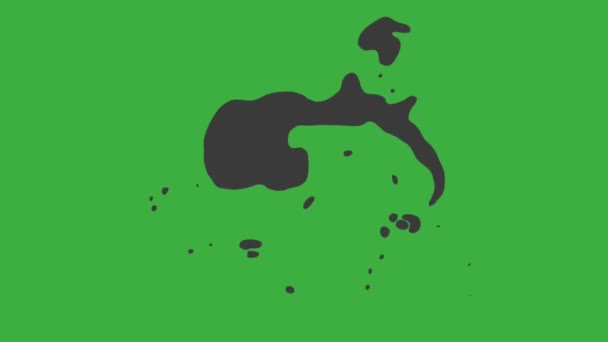 Анімаційна Петля Відео Плескання Елемента Мультиплікаційний Ефект Фоні Зеленого Екрану — стокове відео