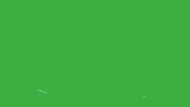 Animation Loop Video Stänk Element Tecknad Effekt Grön Skärm Bakgrund — Stockvideo