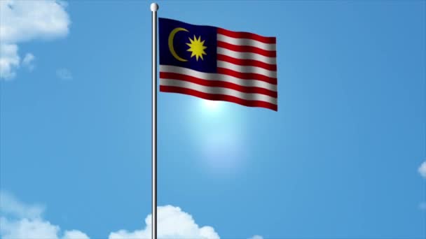 Vídeo Animación Sobre Feliz Día Independencia Malasia Con Bandera Texto — Vídeos de Stock