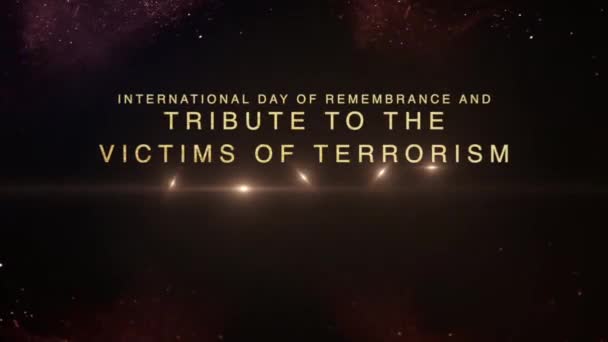 Animációs Videó Emlékezés Nemzetközi Napjáról Terrorizmus Áldozatainak Tiszteletéről — Stock videók