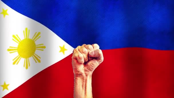 Animação Vídeo Sobre Filipinas Dia Heróis Nacionais Com Bandeira Texto — Vídeo de Stock