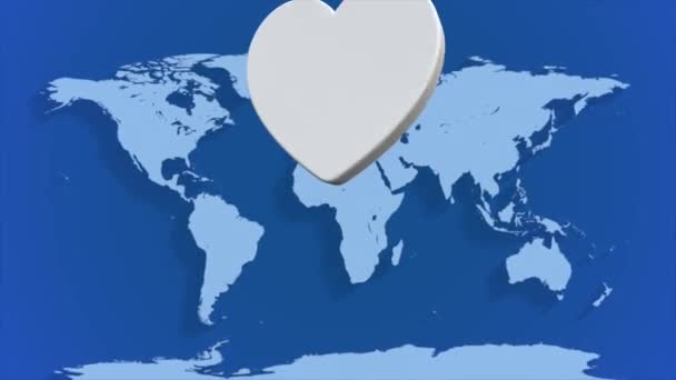 Анимированный Видеоролик Всемирном Дне Гуманитарной Помощи Трехмерным Логотипом Карты Эффектом — стоковое видео