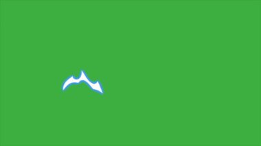 Yeşil ekran arka planında bir video animasyon döngü element efekti çizgi film elektriği