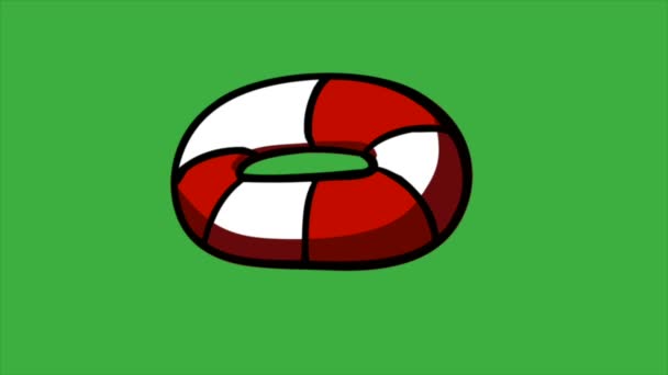 Uma Animação Vídeo Lifebuoy Fundo Tela Verde — Vídeo de Stock