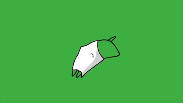 Animacja Wideo Pętla Słodkie Zwierzę Zielonym Tle Ekranu — Wideo stockowe