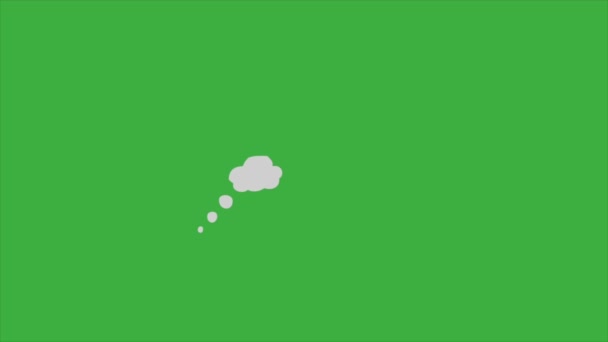 ビデオアニメーションループエレメントエレメントグリーンスクリーンの背景に雪が降る漫画雲 — ストック動画