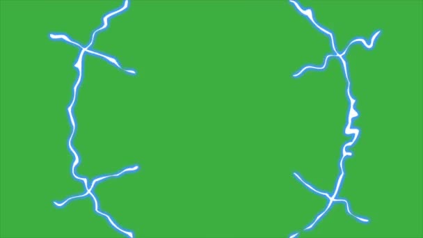 Ефект Відео Анімації Циклу Мультфільм Електричний Фоні Зеленого Екрану — стокове відео