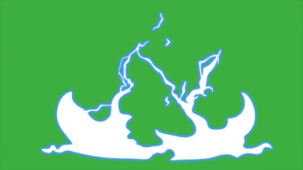 ビデオアニメーションループエレメントエフェクト漫画 グリーンスクリーンの背景に電気 — ストック動画