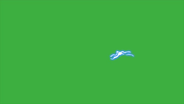 Animacja Wideo Element Pętli Efekt Kreskówki Elektryczny Zielonym Tle Ekranu — Wideo stockowe