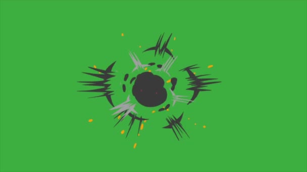 Ефект Відео Анімації Циклу Мультфільму Фоні Зеленого Екрану — стокове відео