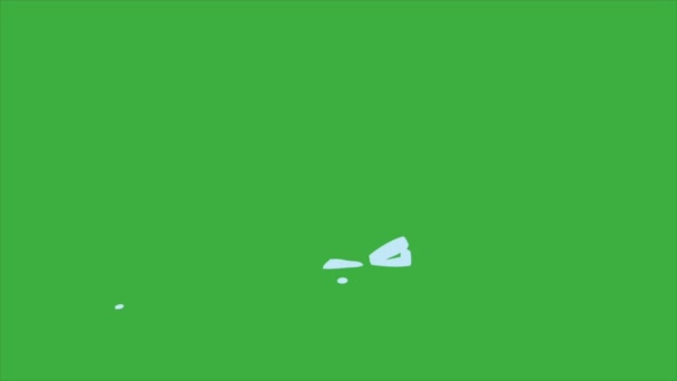 Video Animace Smyčka Prvek Efekt Kreslený Led Zeleném Pozadí Obrazovky — Stock video