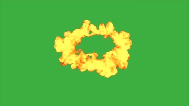 アニメーションビデオ 緑のスクリーンの背景の実質の火の視覚効果要素 — ストック動画