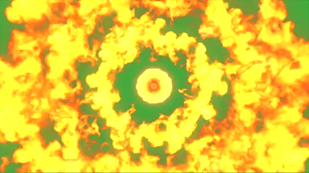 Анимационное Видео Реальный Элемент Визуального Эффекта Огня Зеленом Фоне Экрана — стоковое видео