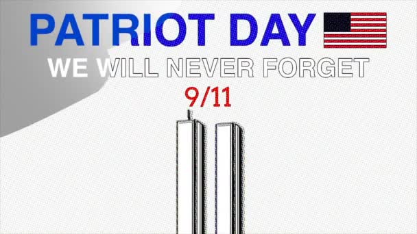 Eylül 2001 Tarihli Animasyon Videosunu Asla Unutmayacağız Patriot Day Hareket — Stok video