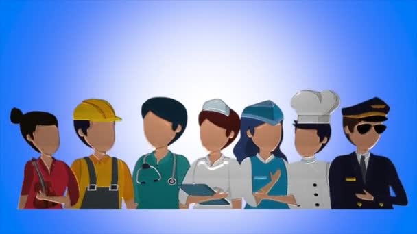 Vídeo Animación Sobre Día Del Trabajo Usa Con Efecto Desenfoque — Vídeos de Stock