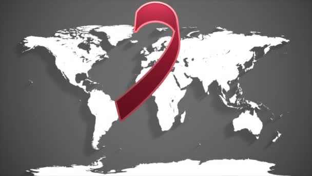 Vídeo Animación Sobre Día Conciencia Enfermedad Still Fondo Del Mapa — Vídeos de Stock