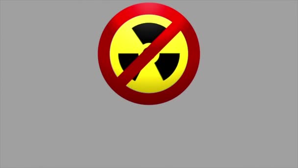 Animációs Videó Nemzetközi Nap Teljes Megszüntetése Nukleáris Fegyverek Szürke Alapon — Stock videók