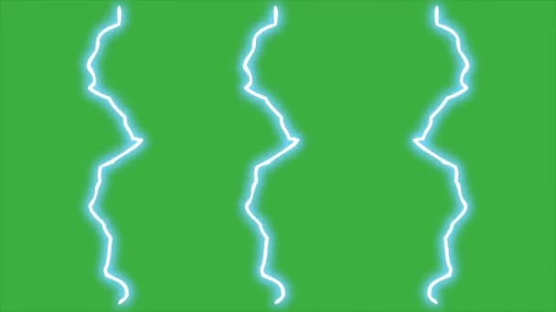 Анімаційна Петля Електричний Елемент Мультиплікаційного Ефекту Фоні Зеленого Екрану — стокове відео