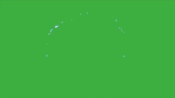 Animatie Lus Elektrisch Element Cartoon Effect Groene Scherm Achtergrond — Stockvideo