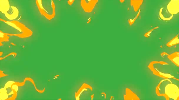 Анімаційний Цикл Енергії Елемента Мультфільму Вплив Зелений Екран Фону — стокове відео