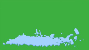 Yeşil ekran arka planında canlandırma döngüsü sıvı element çizgi film efekti