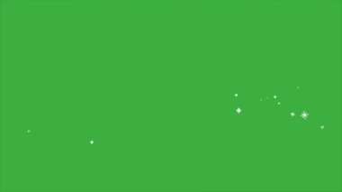 Animasyon döngüsü sihirli kar elementi çizgi film efekti yeşil ekran arka planı üzerinde 