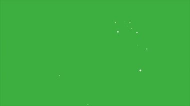 Animasyon döngüsü sihirli kar elementi çizgi film efekti yeşil ekran arka planı üzerinde 