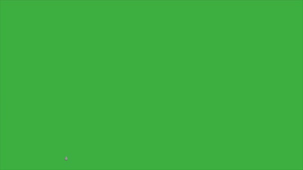 Елемент Анімації Петлі Лінії Мультфільму Вплив Зелений Екран Фону — стокове відео