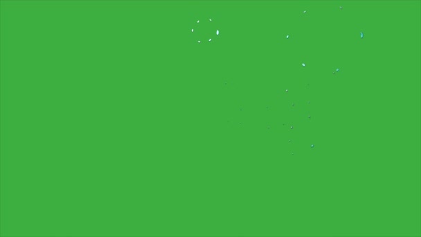 アニメーションループ液体エレメント漫画効果グリーンスクリーン背景 — ストック動画