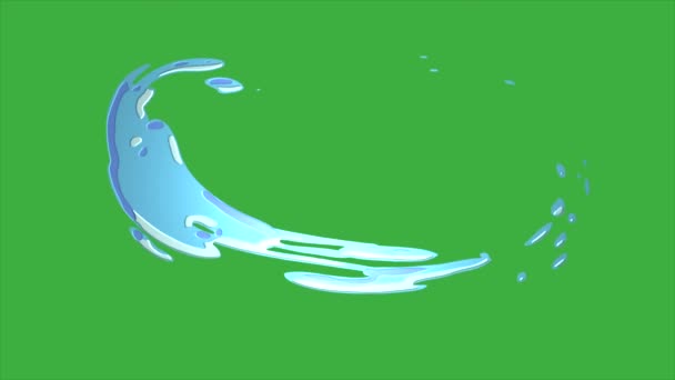 Мультипликационный Эффект Жидких Элементов Анимационного Цикла Фоне Зеленого Экрана — стоковое видео