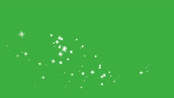 Animation Loop Magi Snö Element Tecknad Effekt Grön Skärm Bakgrund — Stockvideo
