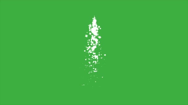 动漫回旋魔法雪片对绿色画面背景的影响 — 图库视频影像