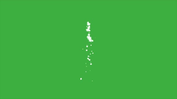 动漫回旋魔法雪片对绿色画面背景的影响 — 图库视频影像