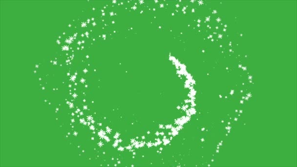 Animationsschleife Magischer Schnee Element Cartoon Effekt Auf Grünem Hintergrund — Stockvideo