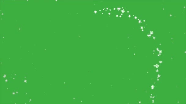Animation Loop Magic Snow Element Cartoon Effect Green Screen Background — Stock Video