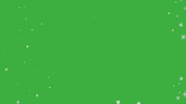 Animacja Pętla Magiczny Element Śniegu Efekt Kreskówki Zielonym Tle Ekranu — Wideo stockowe