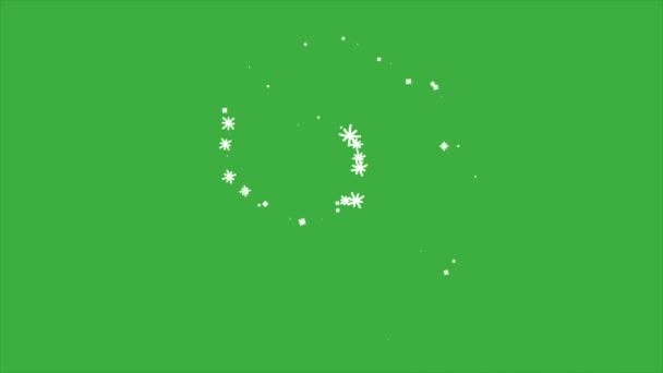 Animatie Lus Magie Sneeuw Element Cartoon Effect Groen Scherm Achtergrond — Stockvideo